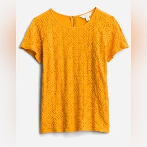 Market & Spruce Hans Crochet Front Top Mustard XXL